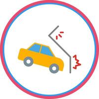 Auto Absturz eben Kreis Symbol vektor