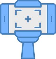 Selfie Stock Linie gefüllt Blau Symbol vektor