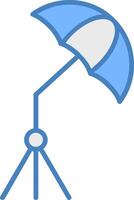 paraply linje fylld blå ikon vektor