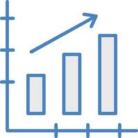 Bar Diagramm Linie gefüllt Blau Symbol vektor