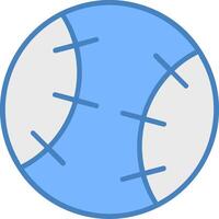 Baseball Linie gefüllt Blau Symbol vektor