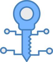 Schlüssel Linie gefüllt Blau Symbol vektor