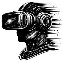 schwarz und Weiß Illustration von vr Brille Headset vektor