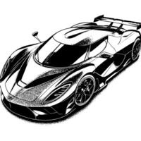 schwarz und Weiß Illustration von ein Hyperauto Sport Auto vektor