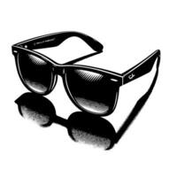 svart och vit illustration av modern svart solglasögon vektor