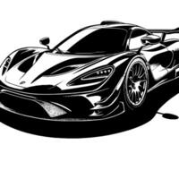 schwarz und Weiß Illustration von ein Hyperauto Sport Auto vektor