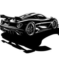 schwarz und Weiß Illustration von ein Hyperauto Sport Auto vektor