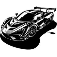 schwarz und Weiß Illustration von ein Hyperauto Sport Auto vektor