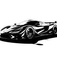 schwarz und Weiß Illustration von ein Hyperauto Sport Auto vektor