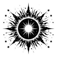 svart och vit illustration av de Sol vektor