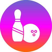 Bowling Glyphe Gradient Kreis Symbol Design vektor