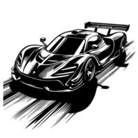 schwarz und Weiß Illustration von ein Hyperauto Sport Auto vektor