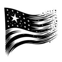 schwarz und Weiß Illustration von das USA Flagge vektor