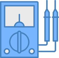 Multimeter Linie gefüllt Blau Symbol vektor