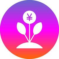 Chinesisch Geld Pflanze Glyphe Gradient Kreis Symbol Design vektor