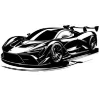 schwarz und Weiß Illustration von ein Hyperauto Sport Auto vektor