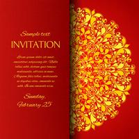 Rote dekorative Einladungskarte vektor