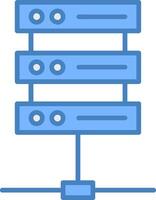 Server Linie gefüllt Blau Symbol vektor