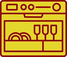 Geschirrspüler Jahrgang Symbol Design vektor