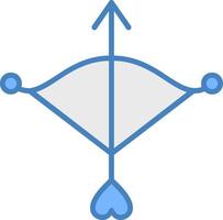 Bogenschießen Linie gefüllt Blau Symbol vektor