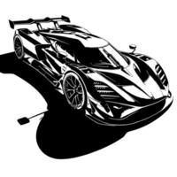 schwarz und Weiß Illustration von ein Hyperauto Sport Auto vektor