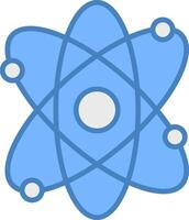 Atom Linie gefüllt Blau Symbol vektor