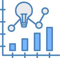 Bar Diagramm Linie gefüllt Blau Symbol vektor