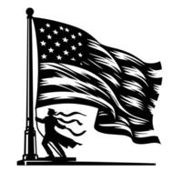 schwarz und Weiß Illustration von das USA Flagge vektor