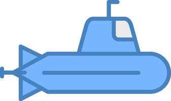 U-Boot Linie gefüllt Blau Symbol vektor