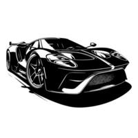 schwarz und Weiß Illustration von ein Hyperauto Sport Auto vektor