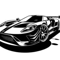 schwarz und Weiß Illustration von ein Hyperauto Sport Auto vektor