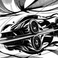 schwarz und Weiß Illustration von ein Hyperauto Sport Auto vektor