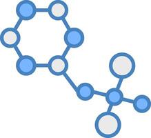 Moleküle Linie gefüllt Blau Symbol vektor