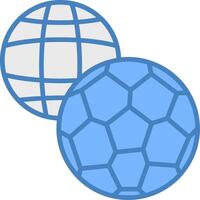 Fußball Spiel Linie gefüllt Blau Symbol vektor