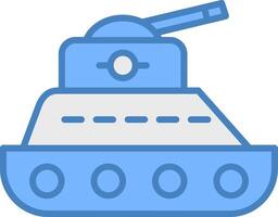 Panzer Linie gefüllt Blau Symbol vektor