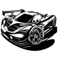 schwarz und Weiß Illustration von ein Hyperauto Sport Auto vektor