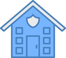hus linje fylld blå ikon vektor