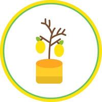 citron- träd platt cirkel ikon vektor