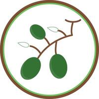 Oliven eben Kreis Symbol vektor