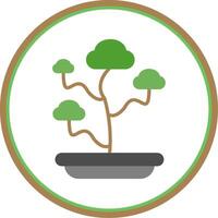 Bonsai eben Kreis Symbol vektor