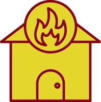 Zuhause Feuer Jahrgang Symbol Design vektor