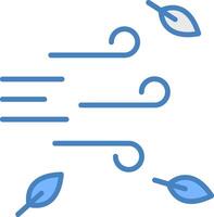 Wind Linie gefüllt Blau Symbol vektor