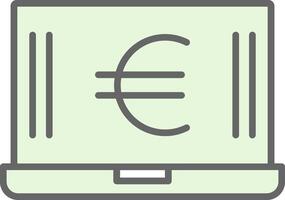 euro bärbar dator fylla ikon design vektor