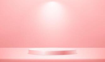 rosa cylinder piedestal podium. rosa studio rum. Plats för försäljning Produkter på de hemsida. mall falsk upp för visa av produkt. företag bakgrund. illustration. vektor