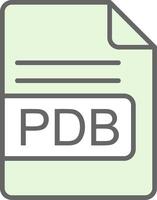 pdb fil formatera fylla ikon design vektor
