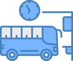 buss station linje fylld blå ikon vektor