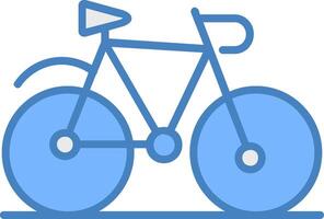 cykel linje fylld blå ikon vektor
