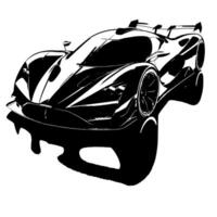 schwarz und Weiß Illustration von ein Hyperauto Sport Auto vektor