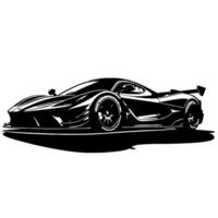 schwarz und Weiß Illustration von ein Hyperauto Sport Auto vektor