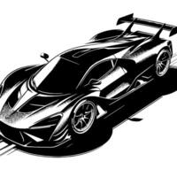 schwarz und Weiß Illustration von ein Hyperauto Sport Auto vektor